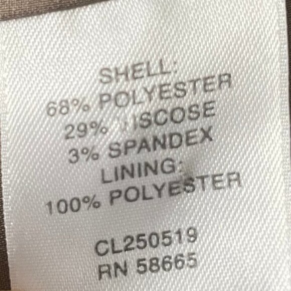 classiques entier Double Breasted Notch Collar Poly Blend Lined Jacket Tan Sz 4 - Picture 9 of 10